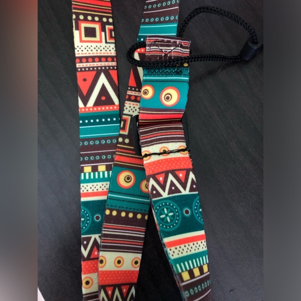 Lanyard (Green-Orange) Chevron Multicolored beautiful with Hook For ID or Keys - Picture 3 of 7
